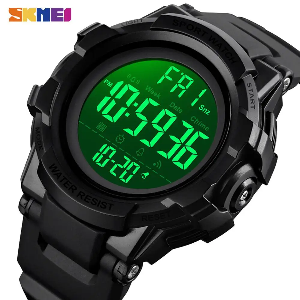 SKMEI Sport Men\'s Watches 2 Time Waterproof Digital Men Wristwatch Luminous Chrono Count Down Alarm Hour Clock montre homme 1568