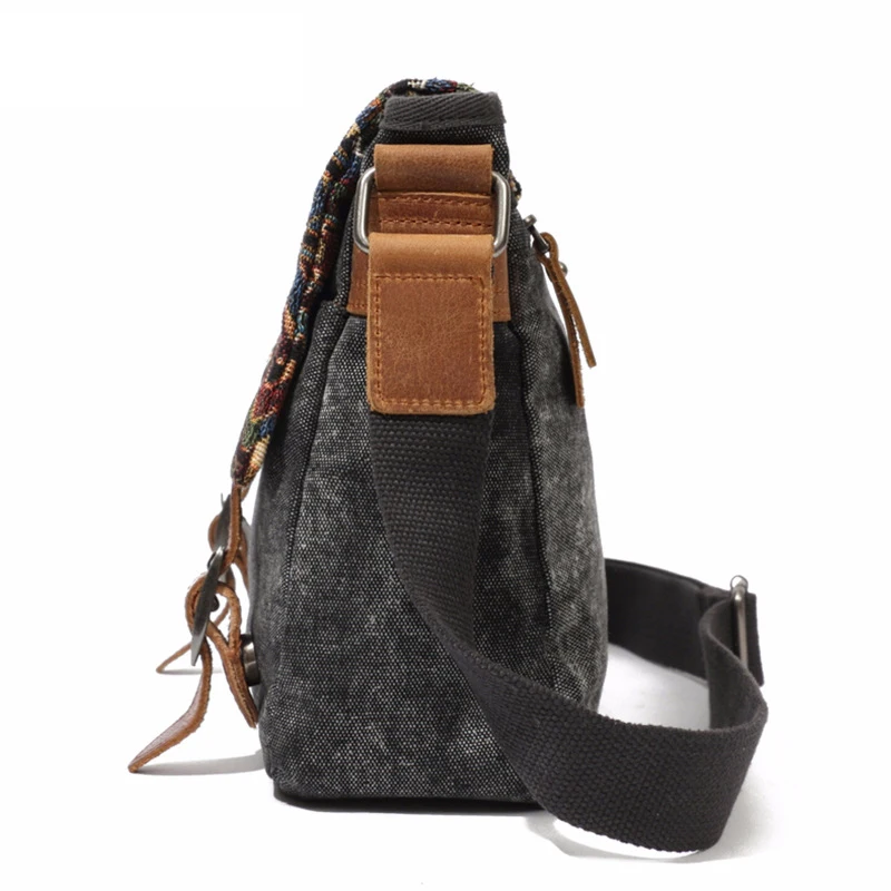 Imagem -04 - Bolsa de Ombro de Lona Encerada Estilo Nacional para Homens Jovens Bolsa Crossbody Sling Aba Colorida Patchwork Alta Qualidade 2023