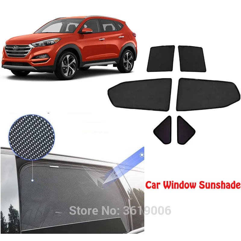 6pcs High-end custom For Hyundai TUCSON 2013-2018 card type magnetic car curtain sun shade car window shade car styling