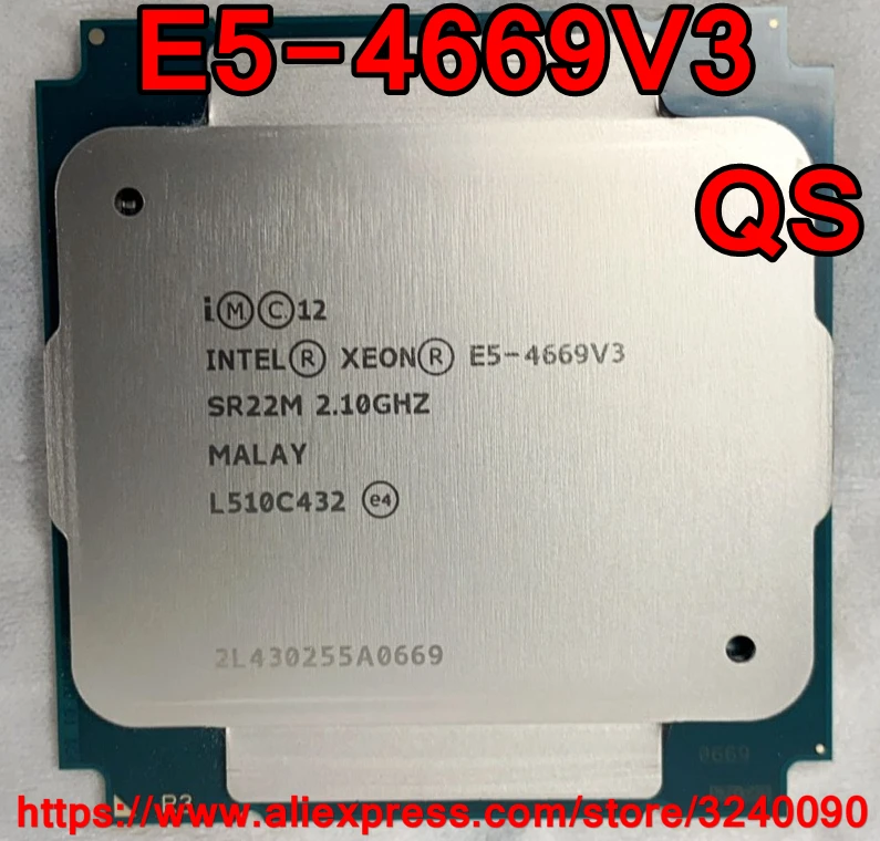 Intel Xeon CPU E5-4669V3 QS version 2.10GHz 18-Cores 45M LGA2011-3 E5-4669 V3 processor E5 4669V3 free shipping 4669 V3