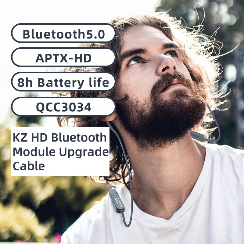 KZ-سماعة بلوتوث 5.0 Aptx HD QCC3034 ، وحدة سماعة رأس ، كابل ترقية أصلي ، سماعات أذن KZ AS10 ZST ES4 ZSN ZS10 Pro