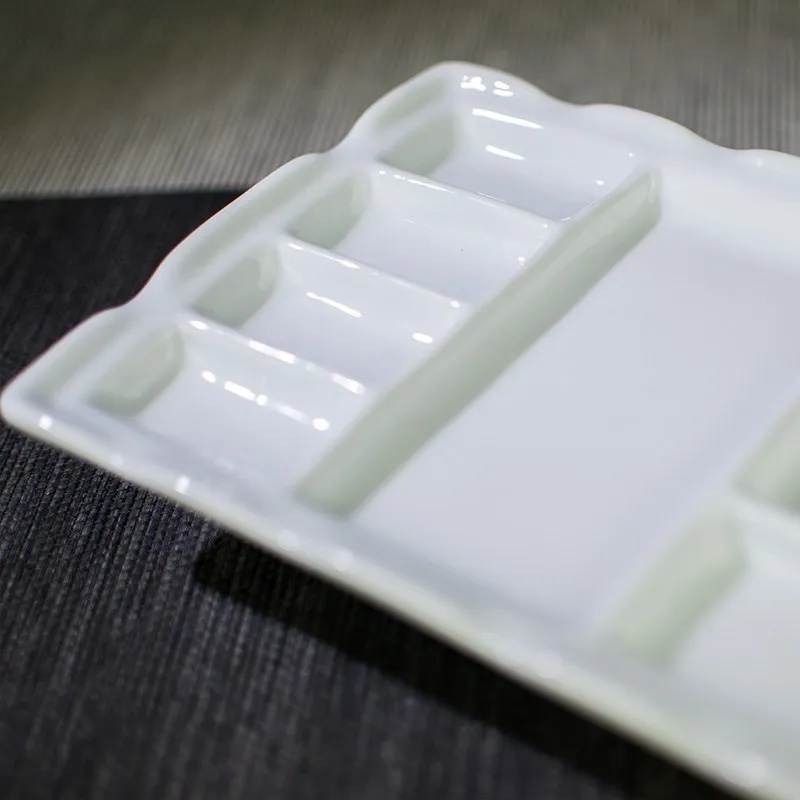 Jingdezhen White Porcelain Palette Gouache Watercolor Palette Chinese Painting Square Palette Art Supplies