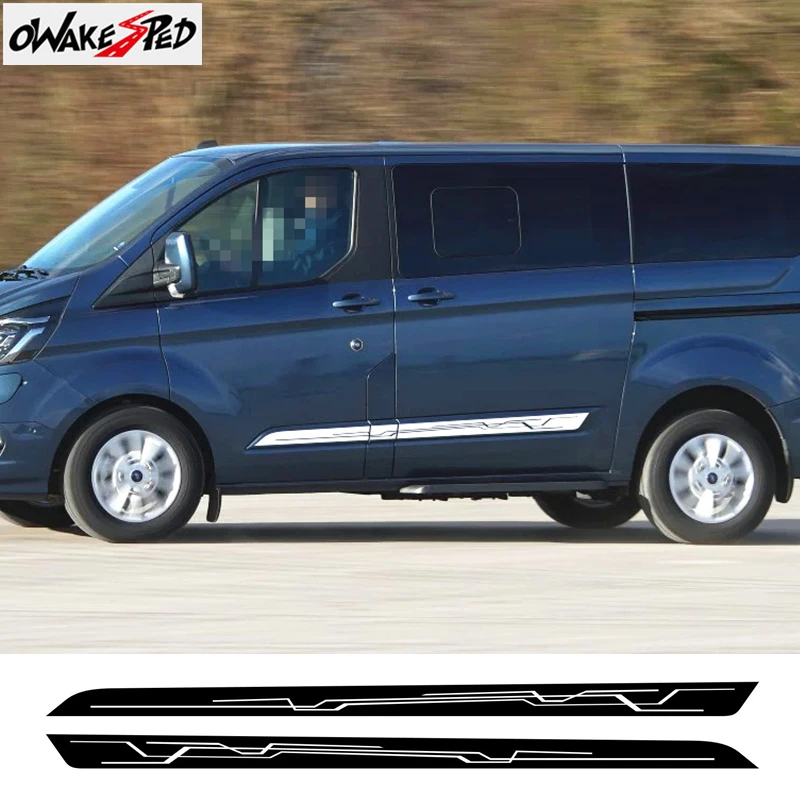 

Car Sport Styling Door Side Stripes Stickers For-Ford Tourneo Custom Vinyl Decals Auto Body Accessories Vinyl Decals