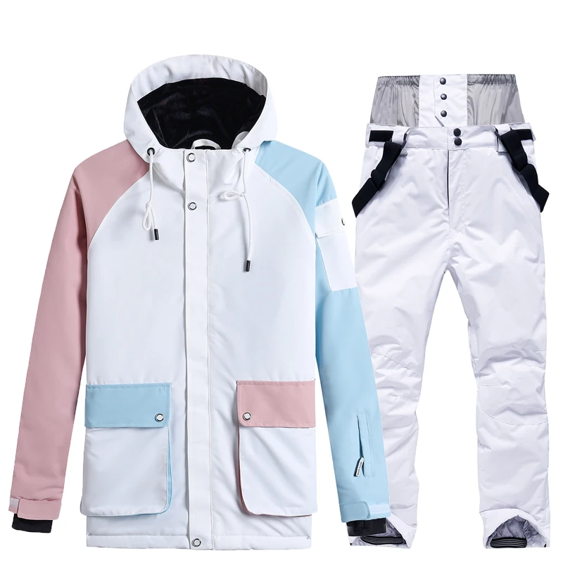 

Warm Men Ski Suit Winter Windproof Waterproof Breathable Wear-resistant Jacket And Ski Pants Suit Woman Outdoor Snowboard Coat