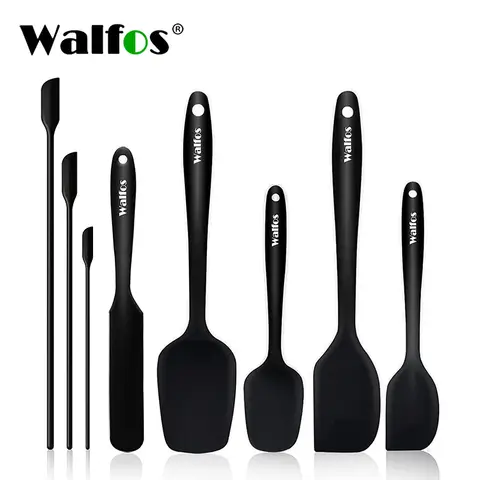 WALFOS 식품 등급 비 스틱 버터 요리 실리콘 주걱 세트 내열성 주방 실리콘 스크레이퍼 주걱 및 미니 주걱