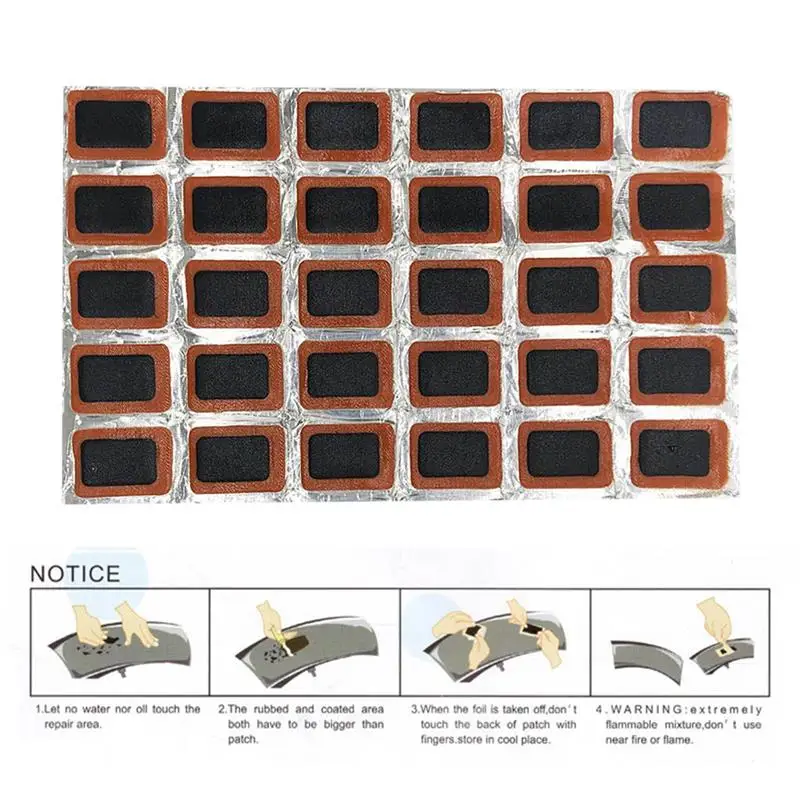 

48pcs Rubber Puncture Patches Bicycle Tire Tyre Tube Repair Cycle Patch Kit No Glue Bicycle Inner Tube Puncture Repair Tools