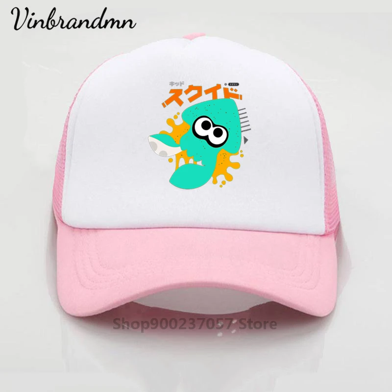 Fashion hat SQUID KAWAII BLUE SPLATOON Printing baseball cap Men women Summer Trend Cap 2021 New sun hat hip hop hat Beach Visor image 4