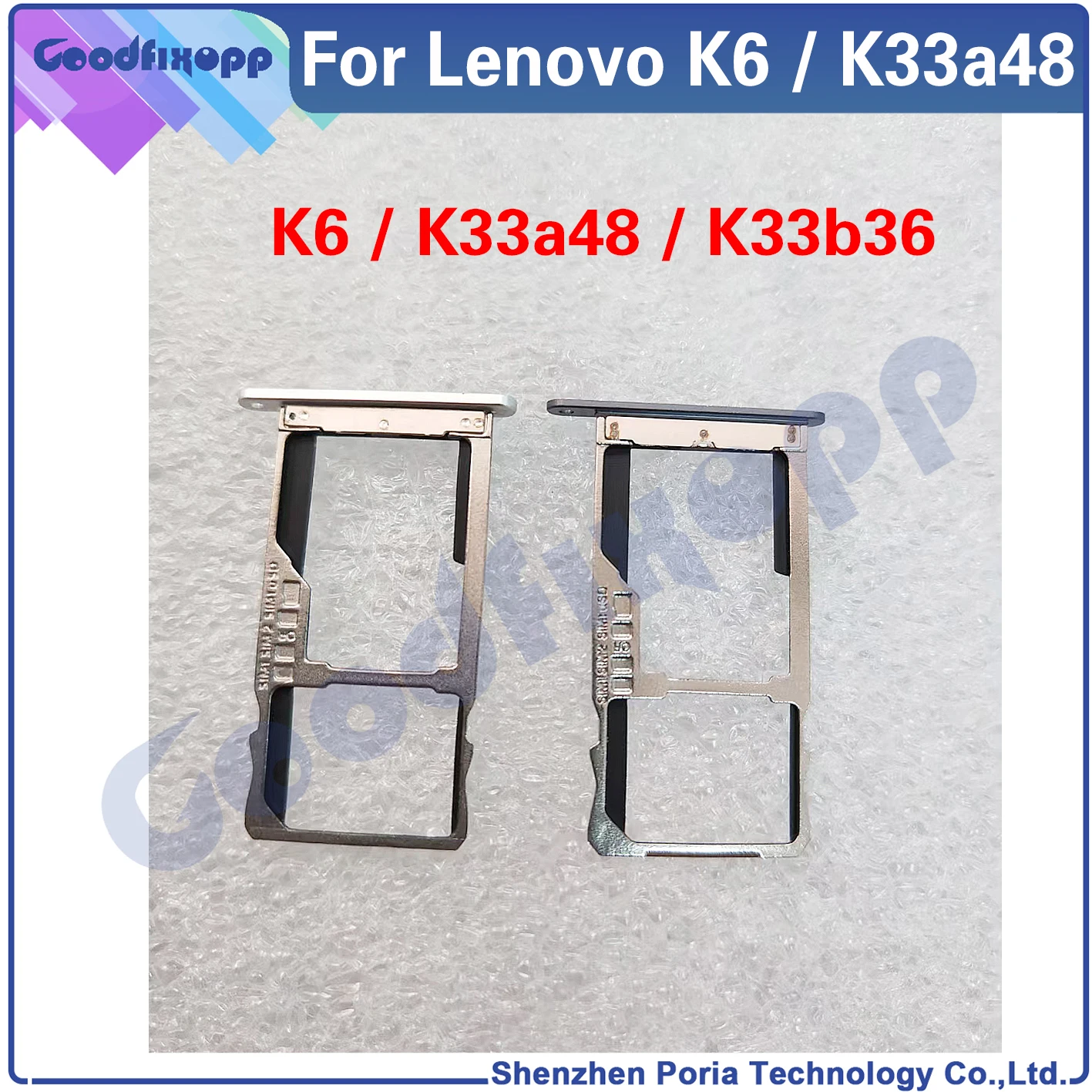 For Lenovo K6 K33a48 K33b36 K6Power SIM Card Tray Slot Holder Adapter Socket Repair Parts For K6 Power K33a42 Sim Tray Holder