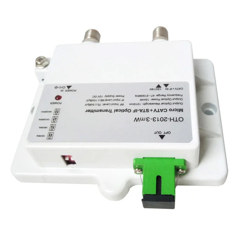 CATV SATV-mini tansmitter óptico ftth, 47-2150MHz, 1310nm, fibra óptica, modo único, 12V, CC, 1550nm, transmisor óptico modulado