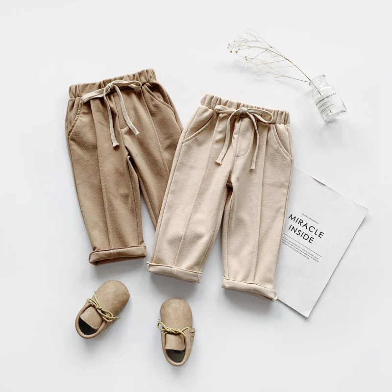 

3-8 Years Old Children's Casual Trousers Spring Autumn New Korean Version of Boys and Girls Pants Elastic Belt