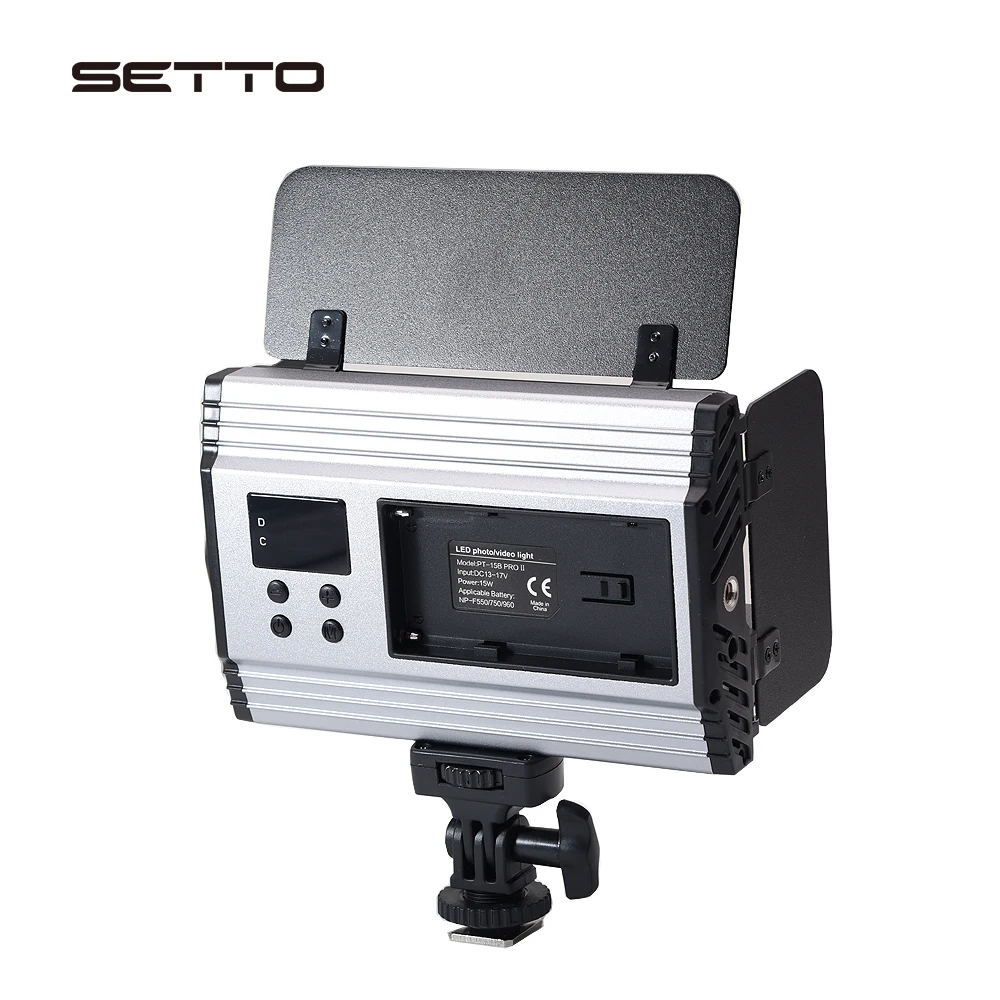 SETTO Bi-Color Dimmable LED Video Light for Studio YouTube Product Photography Video Shooting with Barndoor 3200-5600K CRI 96+