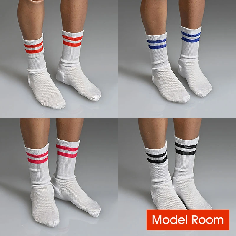 1/6 Scale White Sports Socks Model Soldier Clothes Accessories Fit 12'' Male Female Action Figure Body