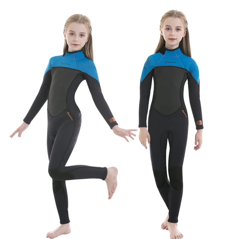 Girls Thick Swimsuit Boys Neoprene Surf Wetsuit 2.5mm Underwater Free Diving Suit Jellyfish Scuba Swimwear Children Bathing Set