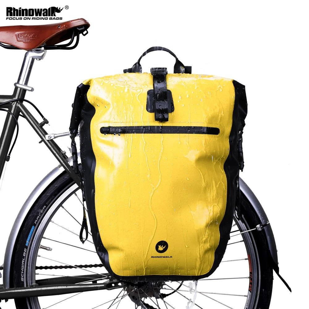 Rhinowalk New Waterproof Bike Panniers Bag 27L Multifunctional Rear Luggage Shoulder Bag Large Capacity Travel Storage Bag