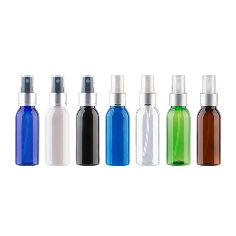 

30ml X 50 Empty Mist Spray Plastic Bottle 1oz Travel Bottles Refillable PET Container Perfumer Tin For Cosmetics Packaging