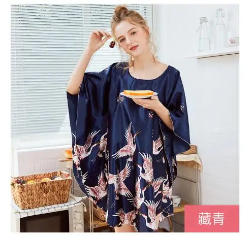 New Red Women Sexy Satin Nightwear Nightgown Plus Size Loose Kaftan Bath Gown Nightdress Summer Sleepwear Wedding Night Dress