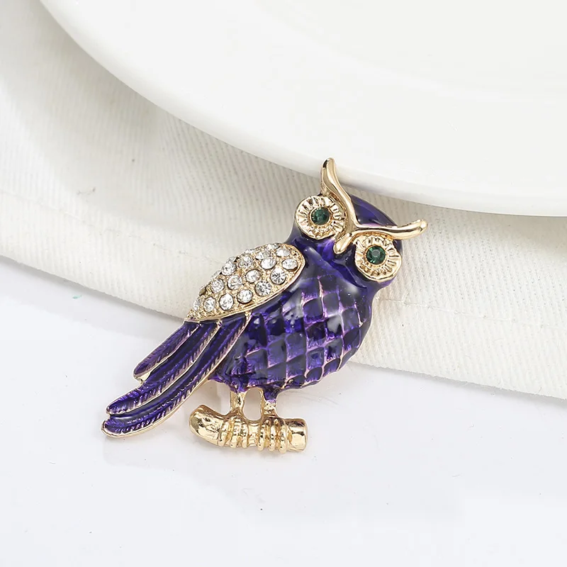 BAOPON 2021 New Trendy Lovely Enamel Owl Boys And Girls Brooches Animal Brooch Pin For Women Men Jewelry Fashion Available Gift