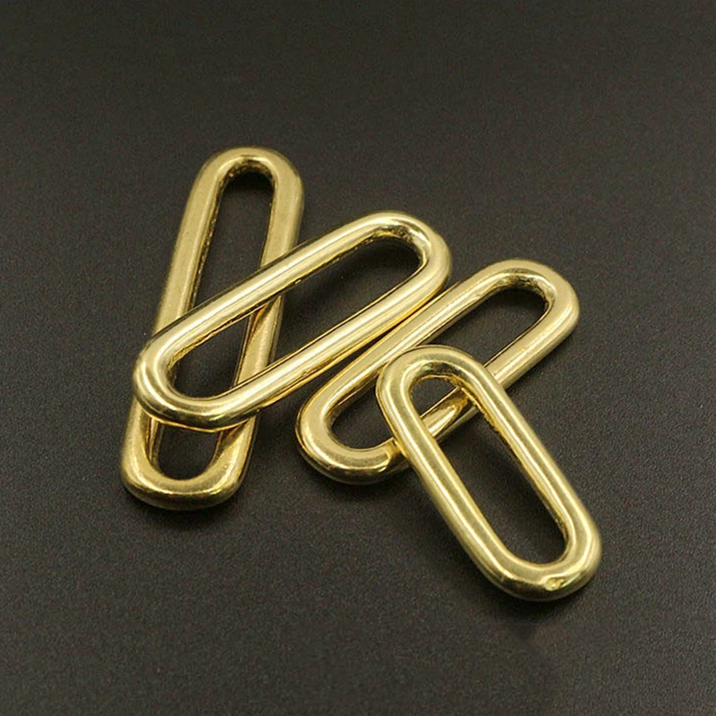 2 PCS 20-51mm Solid Brass Close End Seamless connection Oval Ring For Strapping Bag Collar Belt Leather Craft Accessories