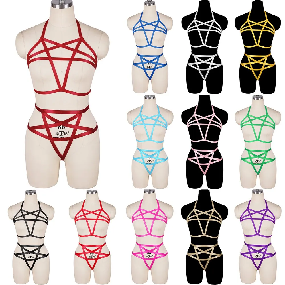 

Bdsm Pentagram Harness For Women Fetish Sexy Lingerie Set Sword Belt Adjust Suspender Rave Wear Outfit Punk Gothic Style Erotic