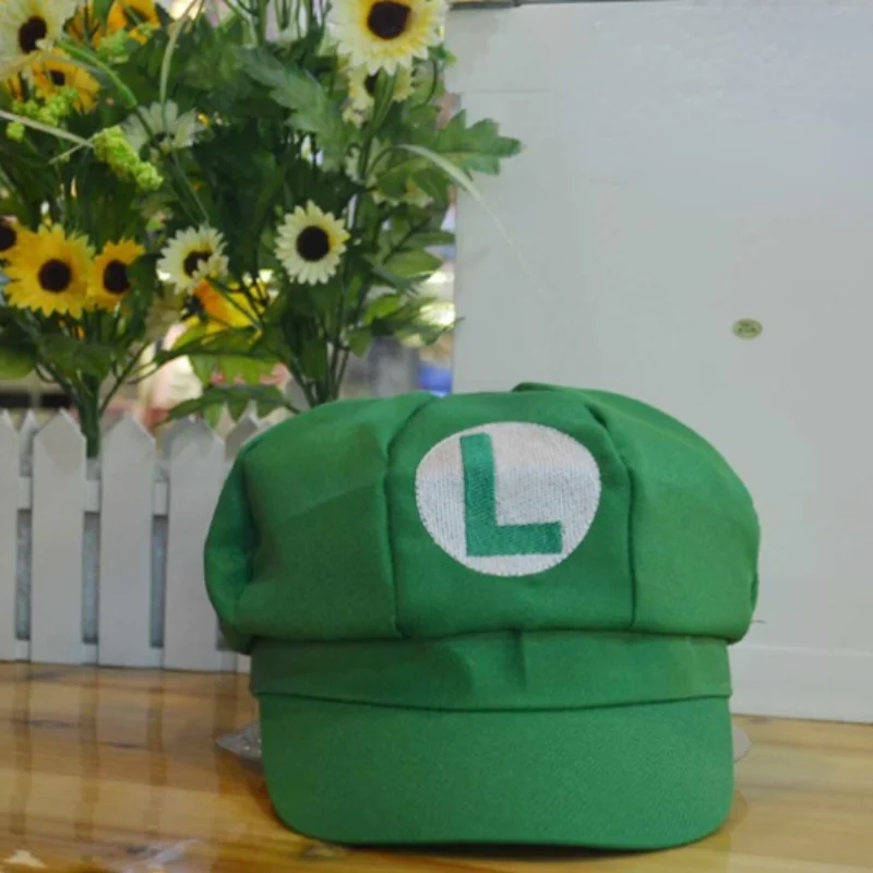 Anime-Spiel Super Luigi Brüder Cosplay Hut Kuppel Baumwolle achteckigen Hut Jungen und Mädchen lässig Baseball Hut Sonnenblende