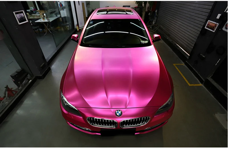 

Metallic Brushed Rose Red Vinyl Wrap Film Metal Chrome Car Full Body Wrapping Foil with Air Bubble Free 1.52*20 Meters/Roll