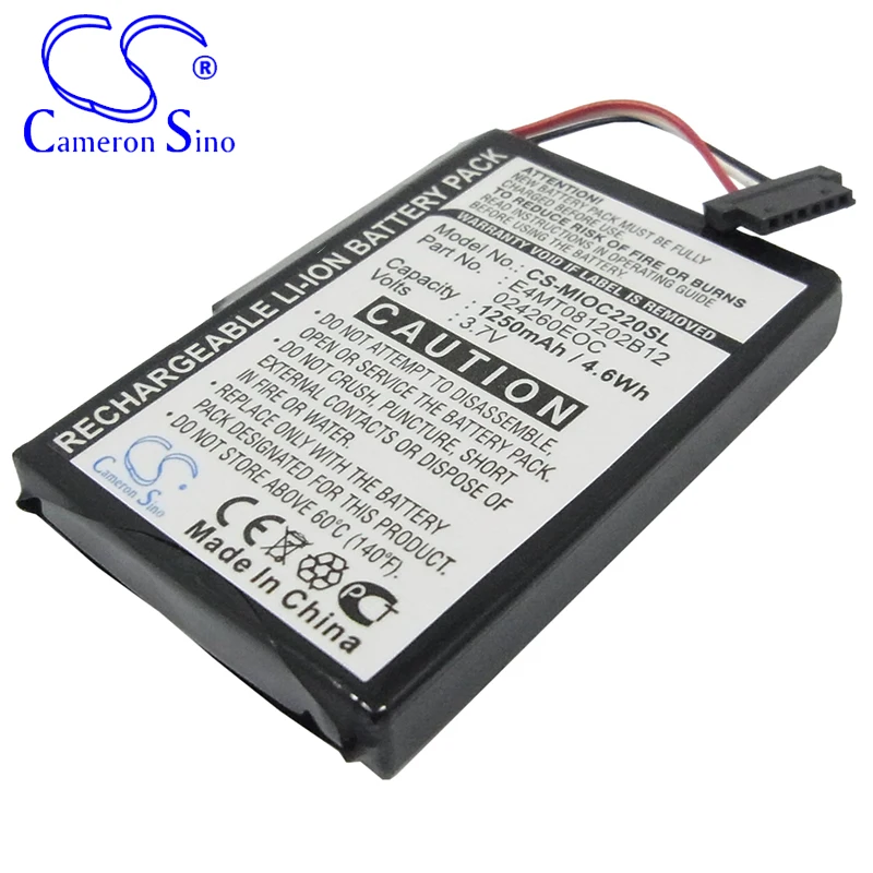 CameronSino Battery for Mitac Mio C220 Mio C220s Mio C230 Mio C250 Mio C210 fits Mitac E4MT081202B12 GPS,Navigator battery 3.70V