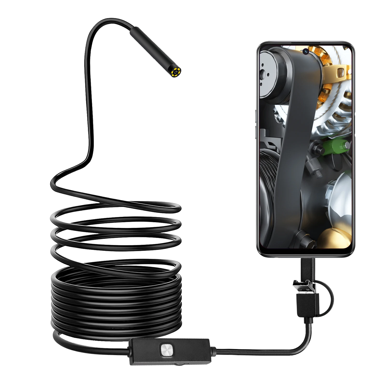 7mm 3in1 USB Endoscope Inspection Borescope Digital Microscope Camera for Android & Windows CMOS Otoscope