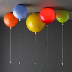 Simples e moderno lâmpada do teto acrílico balão lâmpada quarto lâmpada de parede led crianças quarto luzes decoração cor balão