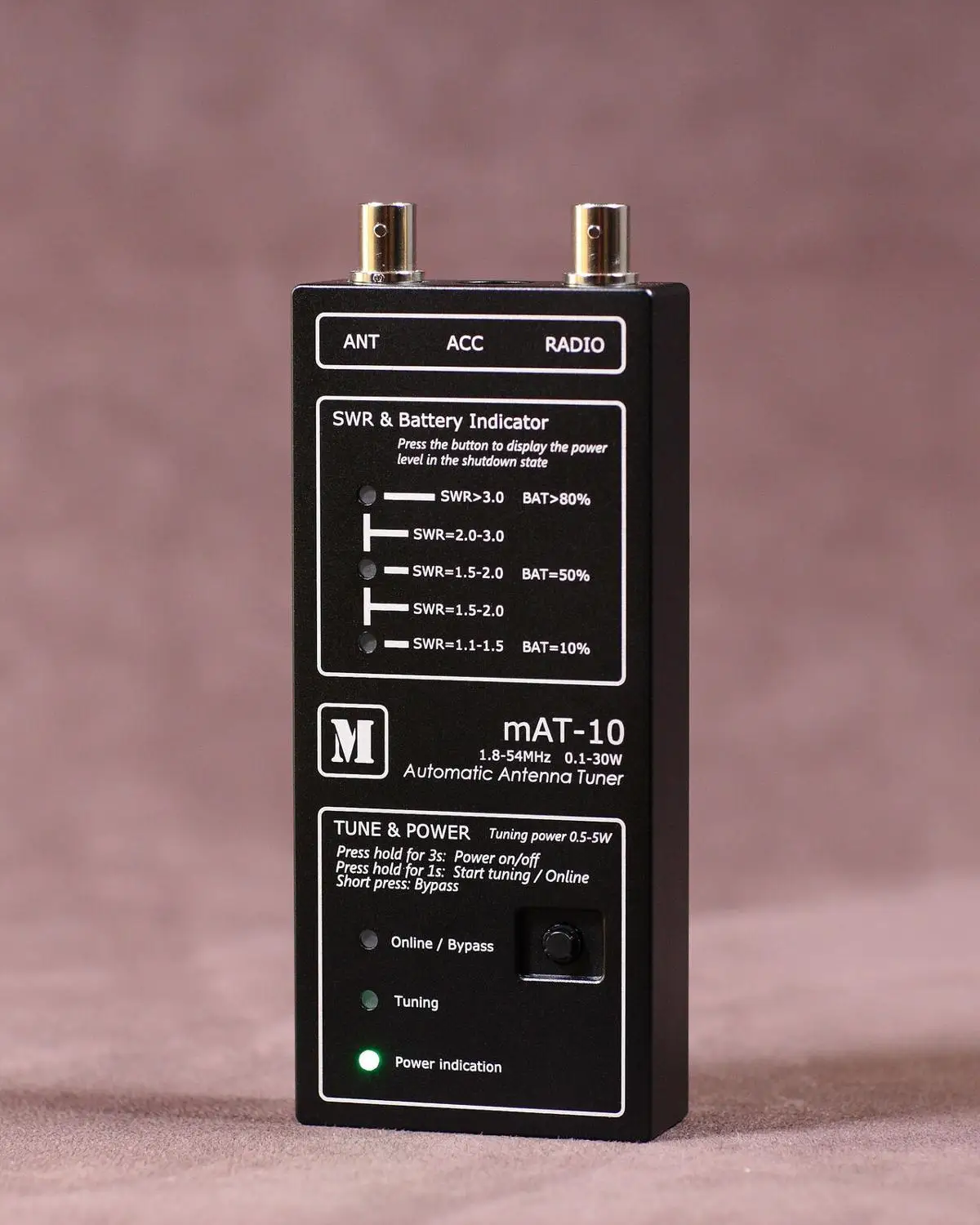 Latest version mAT-10 HF Automatic Antenna Tuner For YEASU FT-817 FT-818 QRP Transceiver 0.1-30W