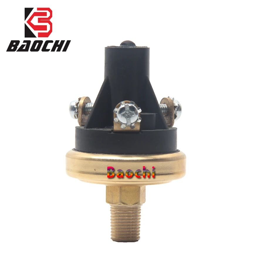 Auto Oil Pressure Sensor Brass Air Waring Sensor for Vehicle Truck Boat Ship Barometric Alarm 3pin 0.18MPA 1/8NPT 10mm Thread