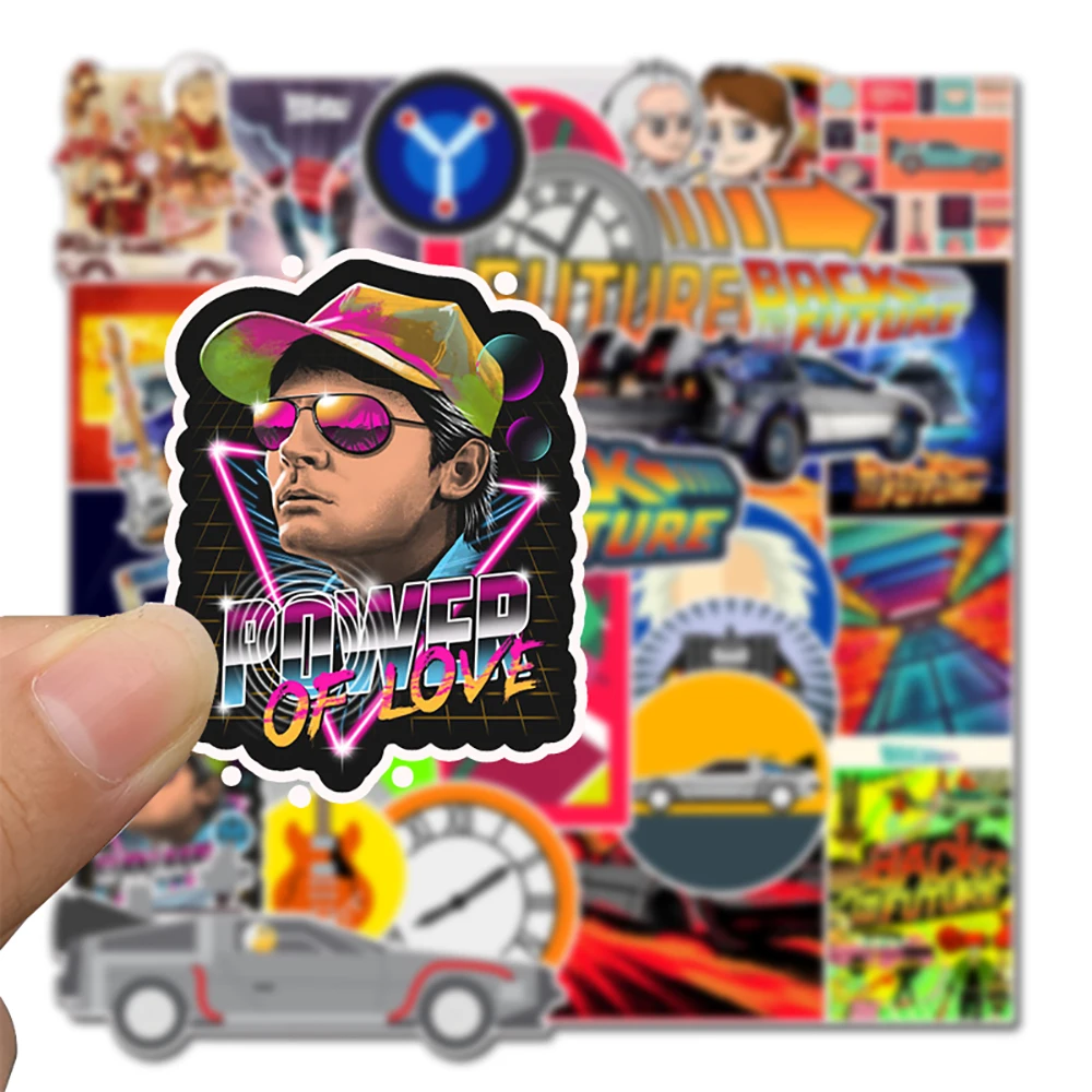 10/30/50PCS Back To The Future Cartoon Stickers Skateboard Motorcycle Luggage Guitar Waterproof Cool Decal Graffiti Stickers