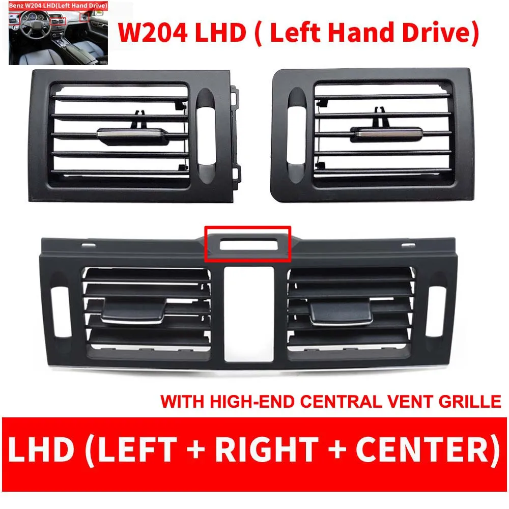 Car AC Front Left / Right Center Air Conditioner Vent Grille W204 Panel Cover High-end For Mercedes Benz C-Class C180 C200 C260