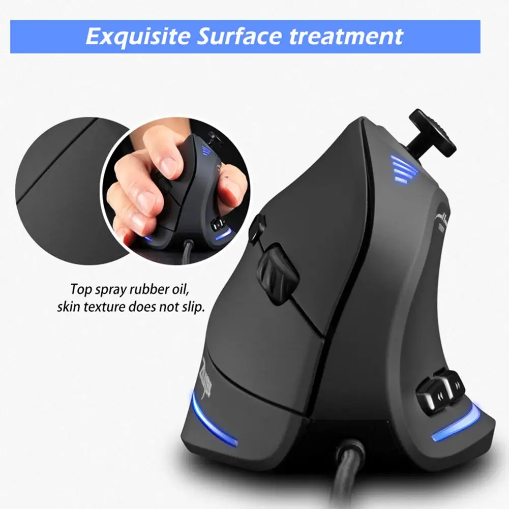 สำหรับ ZELOTES เมาส์สำหรับเล่นเกมแนวตั้ง USB แบบมีสาย RGB Optical Mouse 11ปุ่ม10000 DPI Ergonomic Gamer Mice