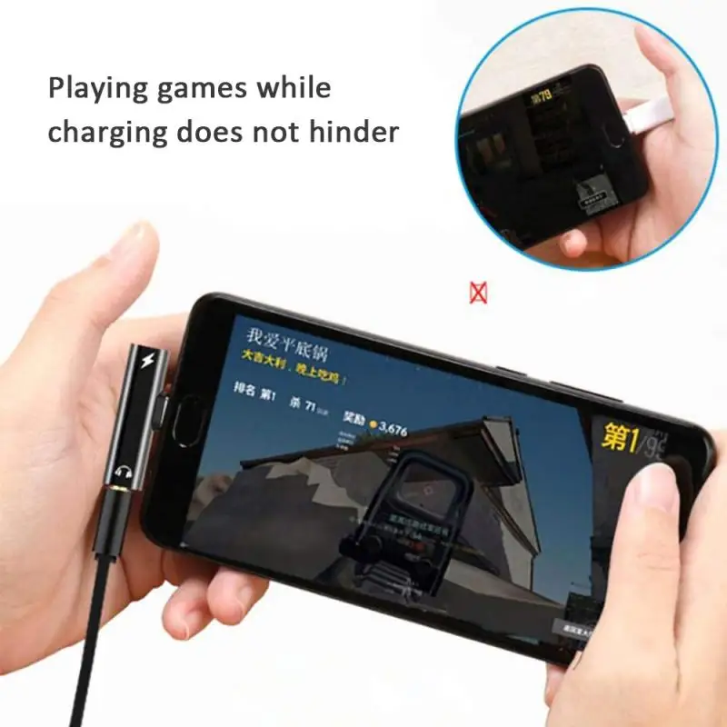 2 In 1 USB Type C Converter To 3.5mm Aux Jack Adapter USB C Charging Extension Earphone Adapter For Xiaomi 8 10 For Huawei
