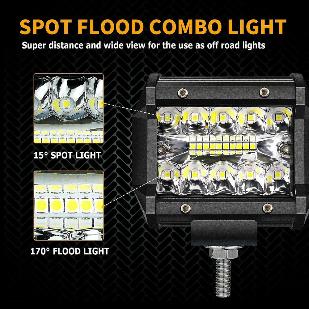 Universelle Halterung für Anhängerkupplung mit 4'' 60W LED-Arbeitsleuchte, Nebelscheinwerferhalterung, Rückfahrlicht für Offroad-Autos, LKWs und Anhänger – Detail 5