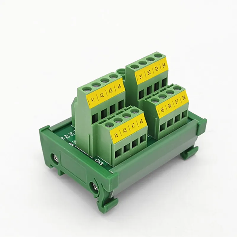 DIN Rail Mount 2x8 Position Power Distribution Module Board.