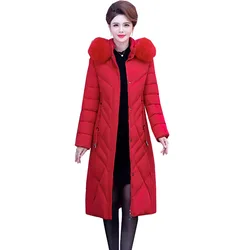 2024 Elegant Slim Mother Women's Winter Thicken Warm Down Parker New Female Plus Size Loose Long Jacket Duck Down Jacket OK1162