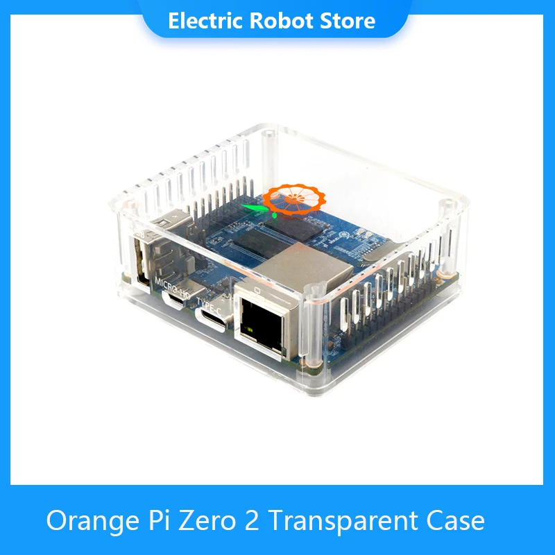 Caso transparente do abs do caso do pi zero 2 alaranjado, pi ambiental transparente da matéria prima do abs