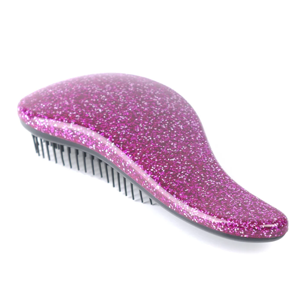 1Pcs Glitter Magic Anti-Stati Handle Detangling Comb Shower Massage Hair Brush detangler Salon Styling Tool hairbrush Wholesale