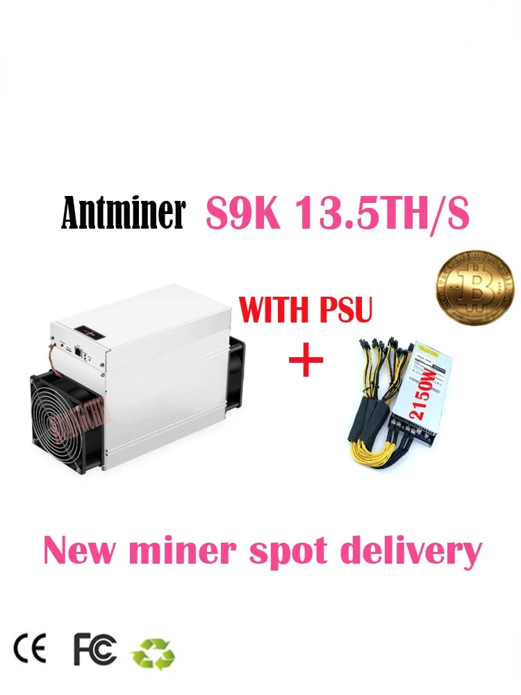 

ETH BTC S9k con PSU, 2150W, 13,5 T, BCH, BTC, SHA-256, mejor que S9, S9j, S15, T15, Z9, Mini minero de WhatsMiner M10, M3, M3X