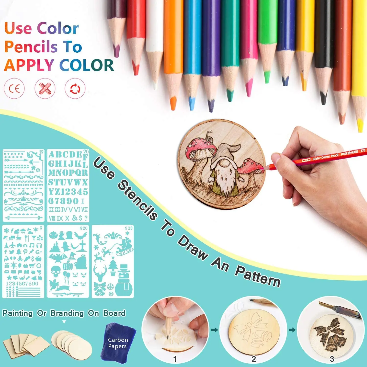 Tự Làm 99Pcs Gỗ Đốt Bộ Truyền Nhiệt Bầu Khắc Dụng Cụ Có Công Tắc Bình Giữ Nhiệt Hàn Bút Bộ 302-842 ℉