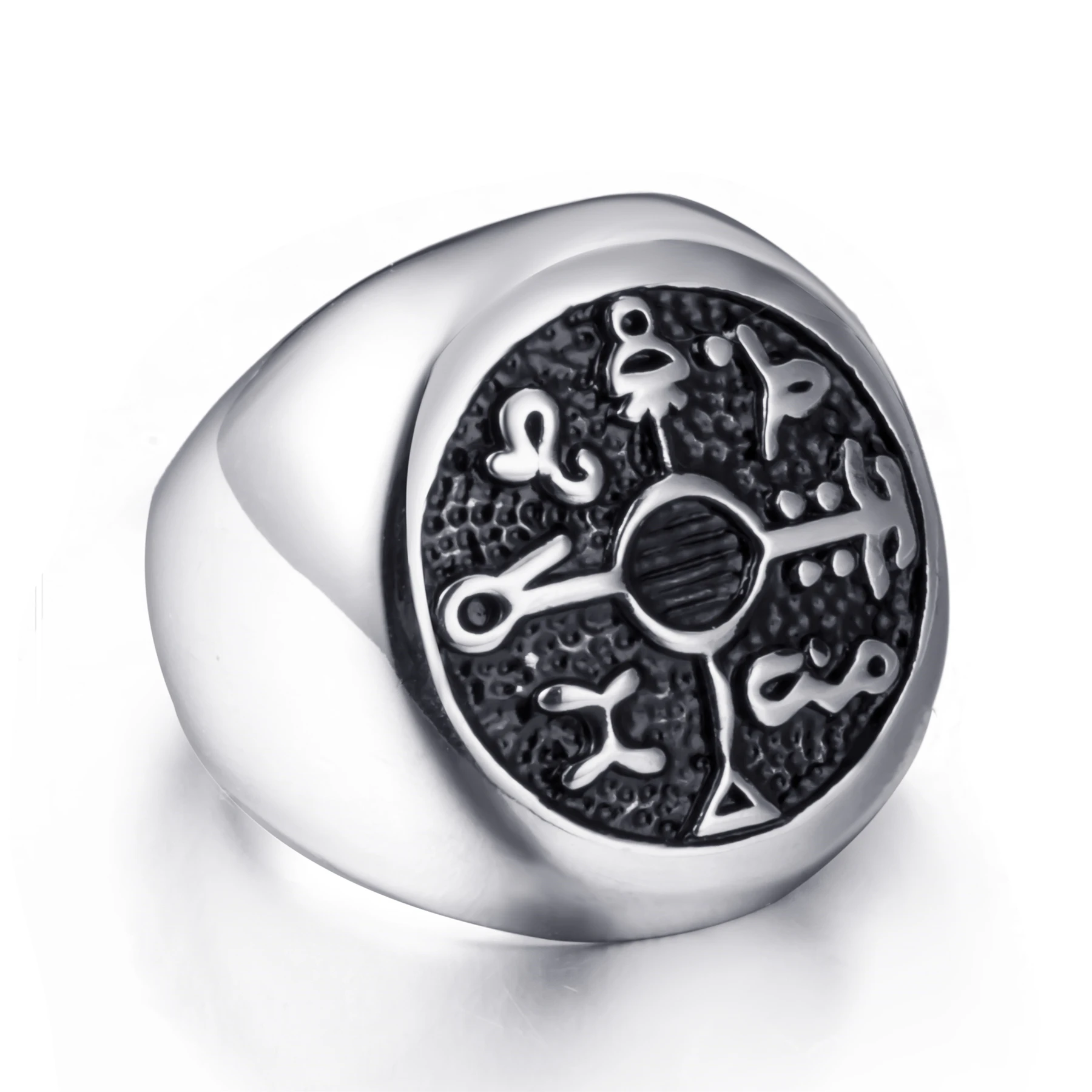 

Protection Seal of Solomon Kabbalah Magic Mens Boys 316L Stainless Steel Ring Symbol jewelry