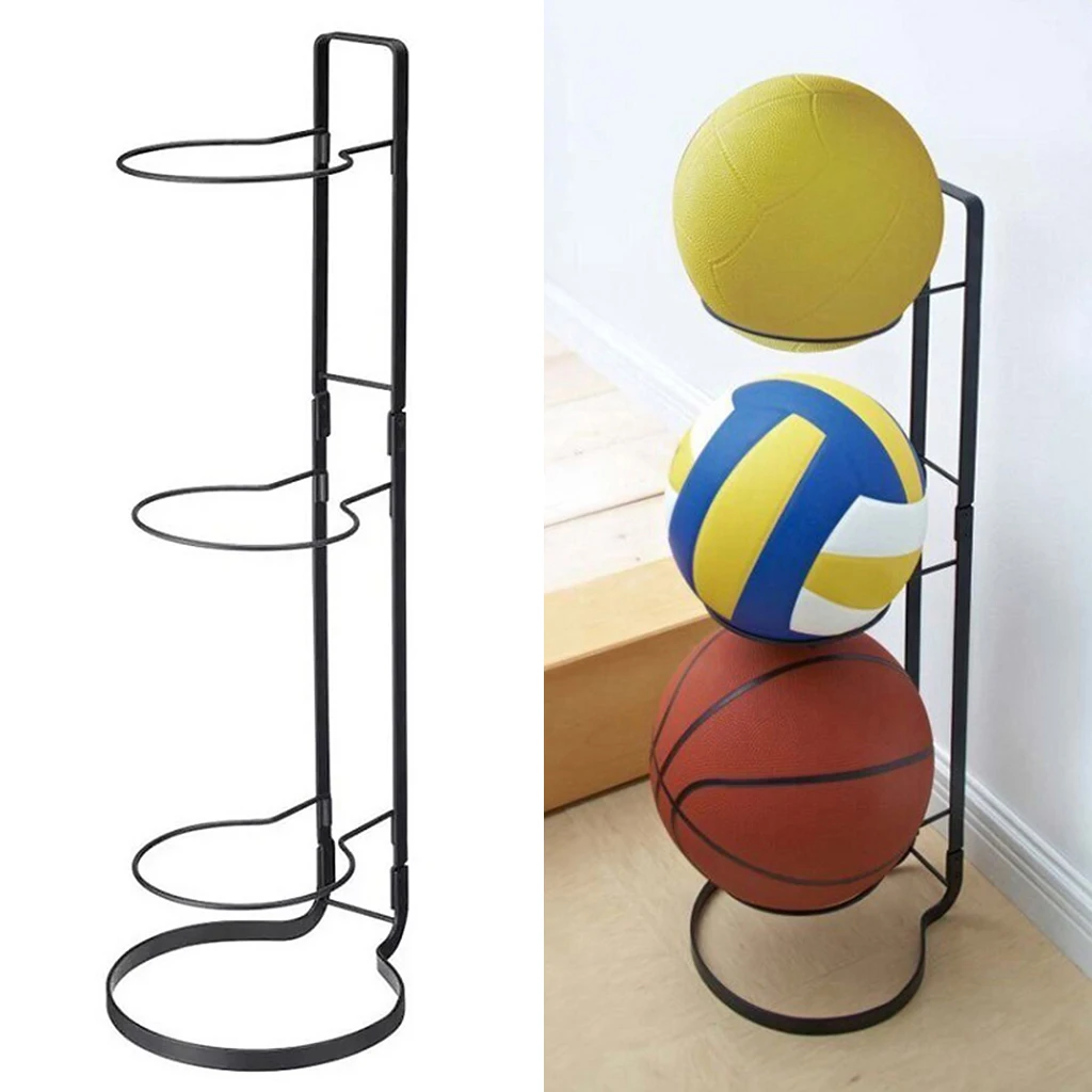 

Football Basketball Volleyball Display Storage Rack Holder Space Saver basketball accessories rack football stand garage