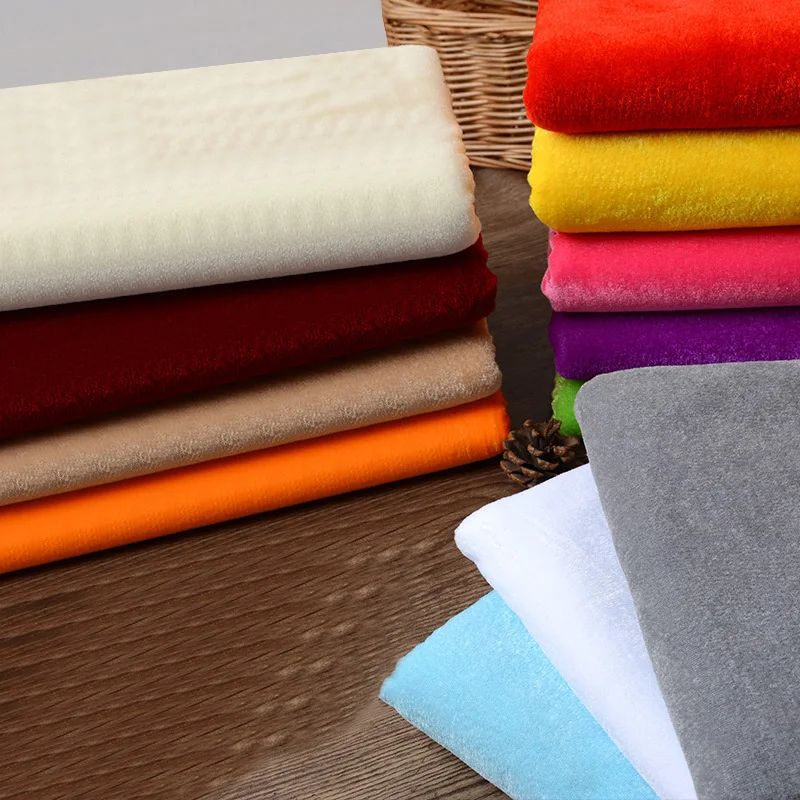 Kerst Polyester Breien Fluwelen Stof In De Winter Korte Geborstelde Stof Voor Toneelkostuums En Speelgoed 45*75cm 45*160cm TJ8671