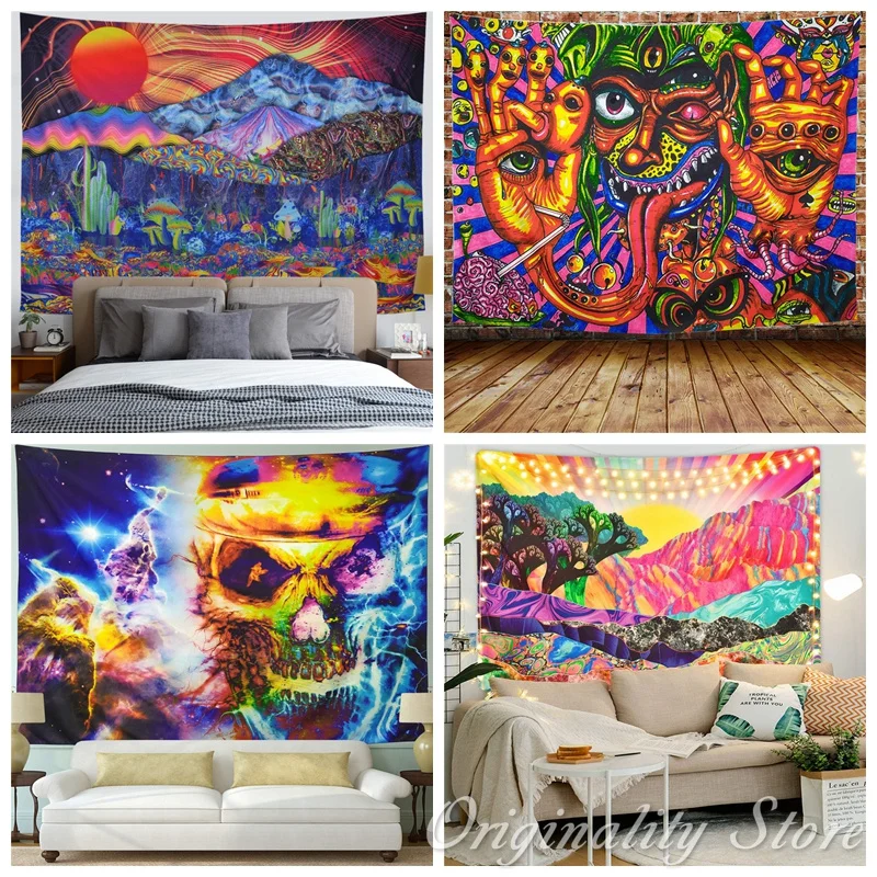 Mandala Psychedelic Tapestry Yoga Beach Carpet Home Wall Decor