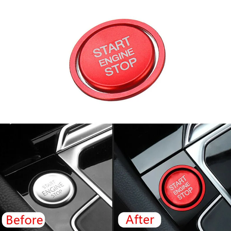 Car Start Stop Engine Push Switch Buttons Trim Cover Ring For VW Golf 7 MK7 Jetta CC Keyless Start Button Cover Case Shell