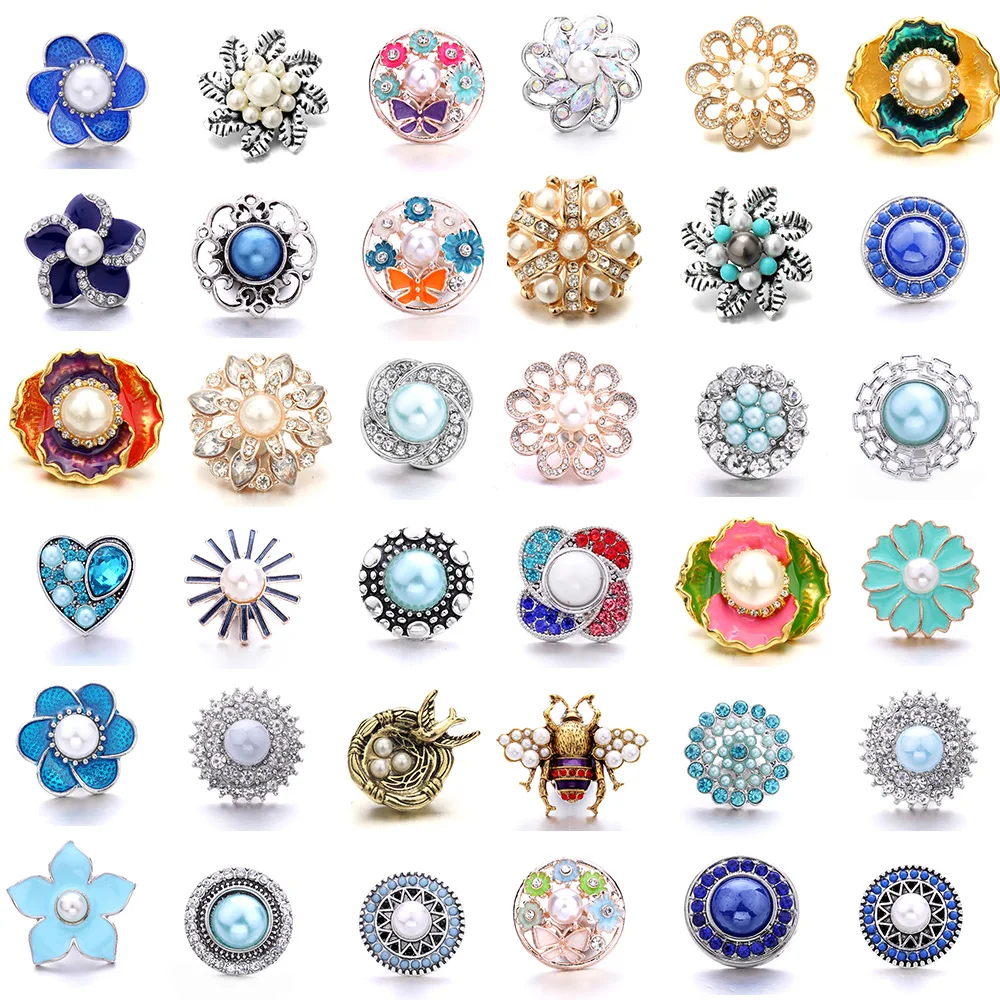 5pcs/lot New White Snap Jewelry 18mm Snap Buttons Animal Owl Butterfly Elephant Ginger Button Charm Women Fit Snap Bracelet