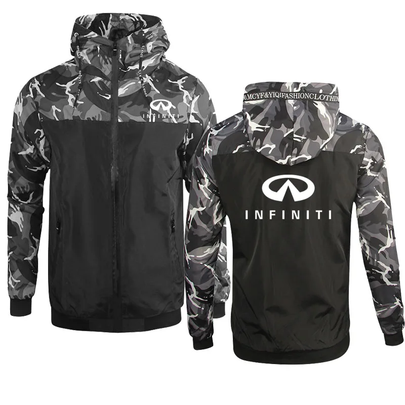 

Spring Autumn Men Hoodies Infiniti Car Logo Print Camouflage chain Fashion casual Hoodie high quality cotton clothing