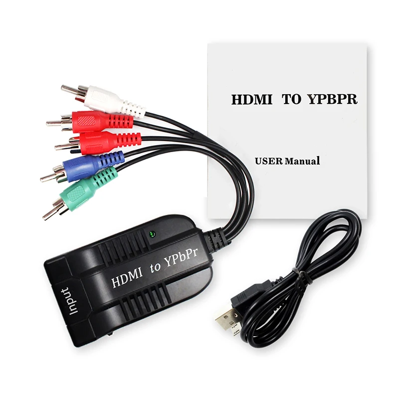 Konwerter HDMI na skaler YPbPr konwerter HDMI na 1080P komponent wideo YPbPr męski konwerter 5RCA RGB z wyjściem Audio R/L