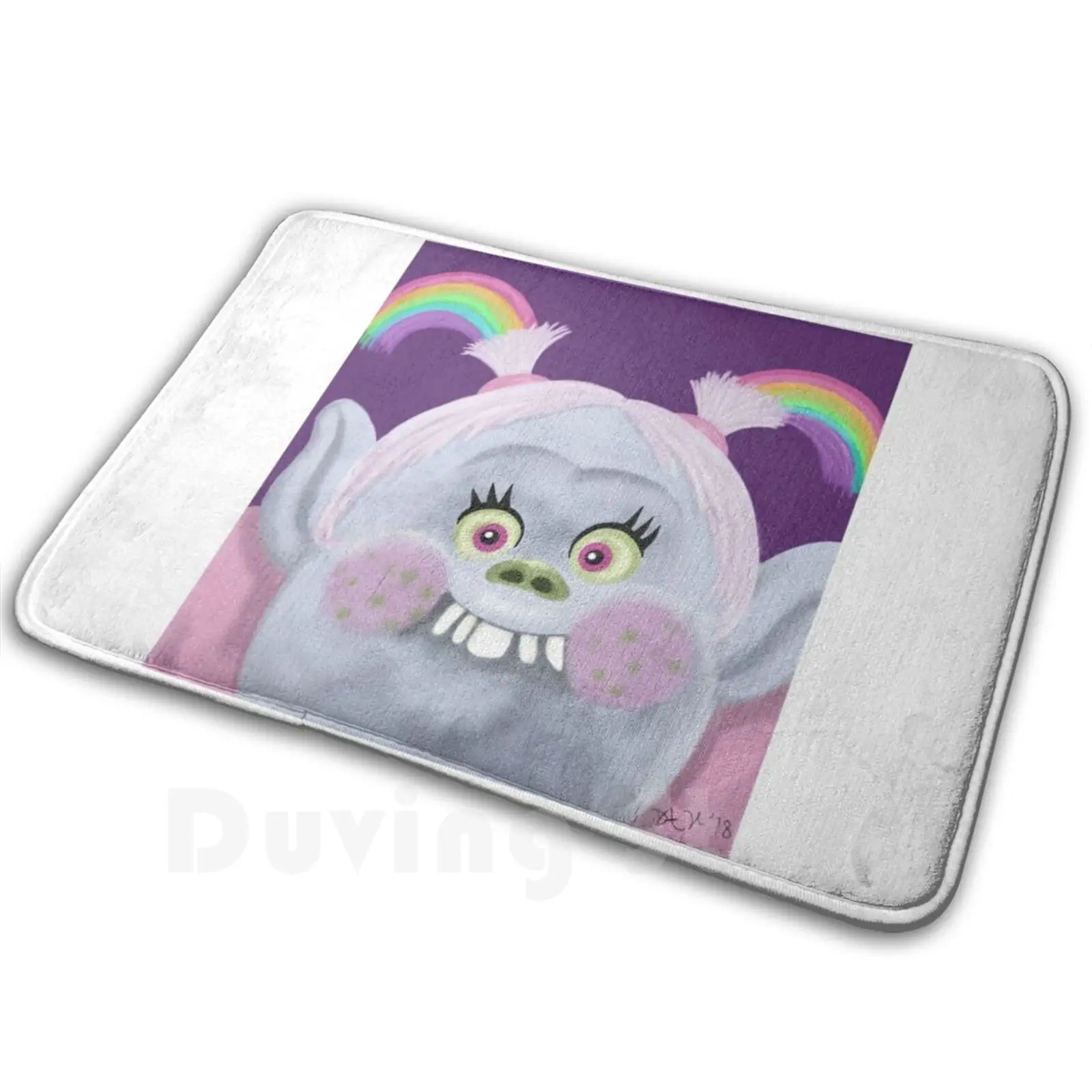 Trolls Holiday Bridget alfombra alfombra cojín suave Bridget Trolls Rainbow Lady Glitter Sparkles Debbee75 arte Digital